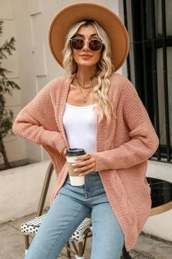 CUPSHE Galia Chinlon Knit Open-Front Cardigan