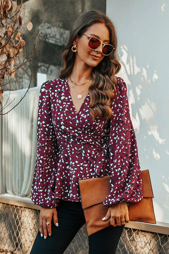 Brand new ๐ CUPSHE Gracie Leopard Print V-Neck Peplum Top โจ 7 CUPSHE Gracie Leopard Print V-Neck Peplum Top