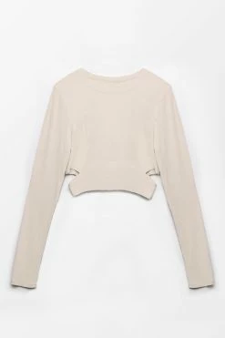 CUPSHE Metropolis Side Cutout Crop Sweatshirt Clothing
