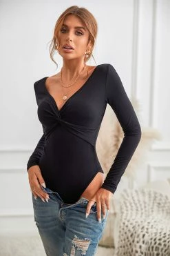 CUPSHE Clothing Julie V-Neck Long Sleeve Bodysuit