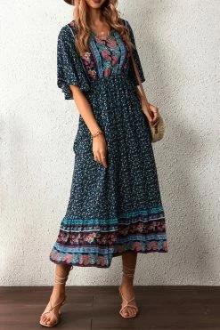 CUPSHE Clothing Carley Paisley Floral Print Maxi Dress