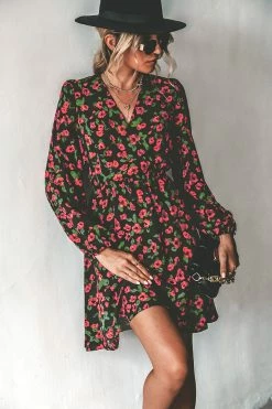 CUPSHE Dresses Best Sellers Rosemary Floral Print Surplice Mock Wrap Mini Dress
