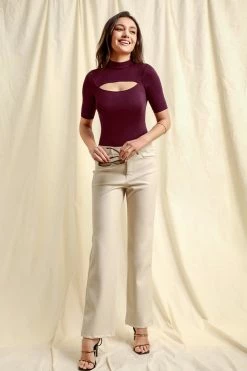 CUPSHE Clothing Addisyn Cut Out Half Sleeve Bodysuit