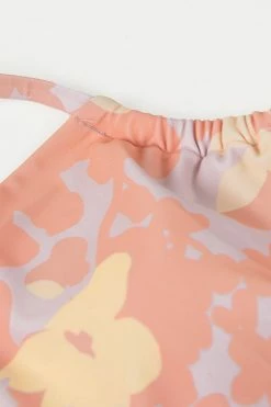 CUPSHE Dreamy Blossoms Ruched Tie Cutout One Piece Swimsuit One Pieces