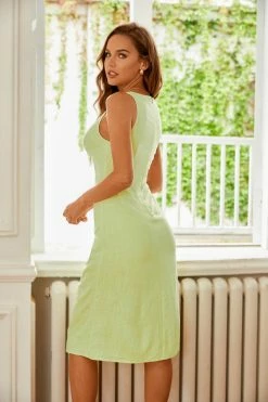 CUPSHE Clothing Zoya Yellow Boat Neck Sheath Dress