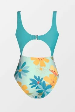 CUPSHE Road Trip Floral Print Twisted Cutout One Piece Swimsuit One Pieces