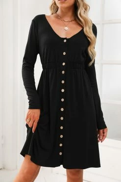 CUPSHE Glow Away Long Sleeve A-Line Dress