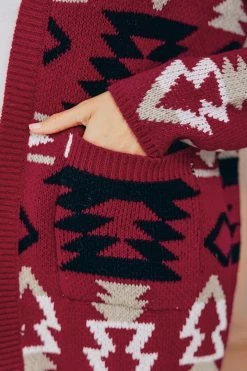 CUPSHE Clothing Edie Geo Print Open-Front Cardigan