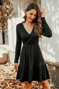 CUPSHE Clothing Magic Moments Ribbed V-Neck Mini Dress