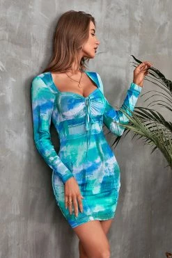 CUPSHE Colleen Tie Dye Long Sleeve Dress Dresses Best Sellers