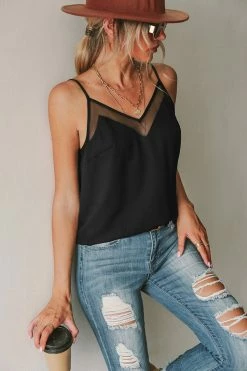 CUPSHE Jane Mesh Insert V-Neck Cami
