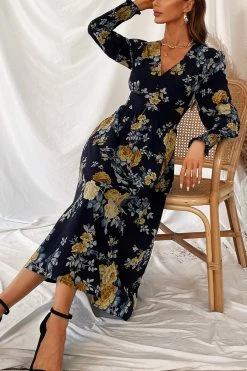 CUPSHE Clothing Romantic Vibes Floral Print Gigot Sleeve Dress