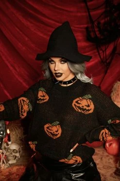 CUPSHE Witch Please Jack-O'-Lantern Oversized Sweater