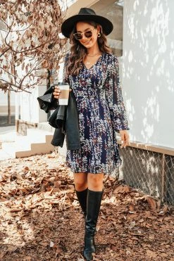 CUPSHE Cicely Ditsy Floral V-Neck Mini Dress Clothing