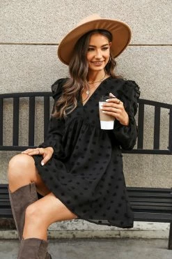 CUPSHE Iolana Clip Dot Ruffled Mini Dress