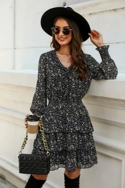 CUPSHE Clothing Holly Ditsy Floral Tiered Ruffled Dress