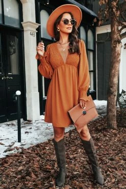 CUPSHE Elvira Smocked Plunge Mini Dress