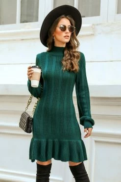 CUPSHE Clothing Agatha Ribbed Drop-Waist Sweater Dress