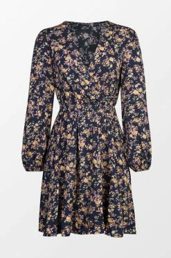 CUPSHE Alison Ditsy Floral Peasant Sleeve Mini Dress