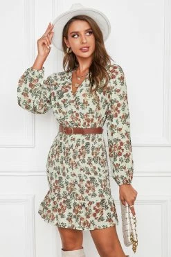 CUPSHE Cora Floral Print Smocked Mini Dress