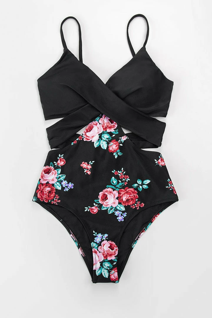 Best Sale ๐ CUPSHE One Pieces Black And Floral Wrap Cutout One Piece ๐ฉฑ Swimsuit โค๏ธ 8 CUPSHE One Pieces Black And Floral Wrap Cutout One Piece Swimsuit