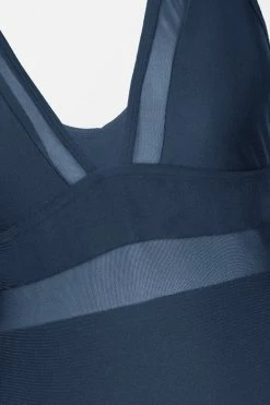 CUPSHE Omniscient Navy Solid Wrap Front Plus Size One Piece Swimsuit