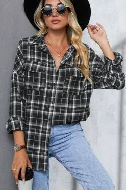 CUPSHE Wishlist Plaid Button-Front Shirt Clothing