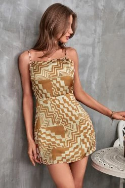 CUPSHE Clothing Ethel Thin Straps Zipper Short Slip Dress