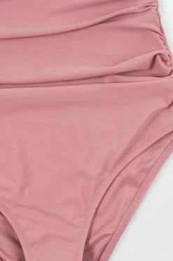 CUPSHE One Pieces Bianca Dusty Pink Plunge Halter Tummy Control One Piece Swimsuit