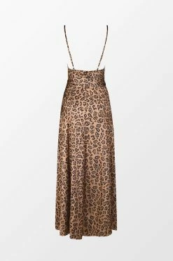 CUPSHE Clothing Spotlight Leopard Print Belted Satin Dress