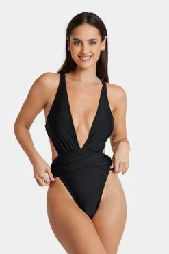 Best Sale ๐ CUPSHE Mindful Solids Deep Onyx Plunge Black One Piece One Pieces ๐ 25 CUPSHE Mindful Solids Deep Onyx Plunge Black One Piece One Pieces