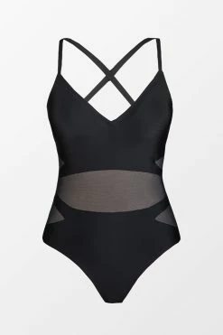 CUPSHE One Pieces Love Los Angeles Mesh Tie-Back Plus Size One Piece Swimsuit