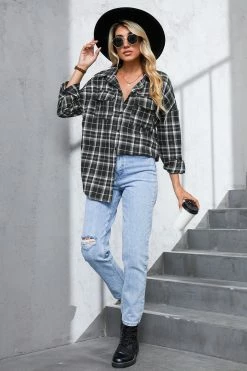 CUPSHE Wishlist Plaid Button-Front Shirt Clothing