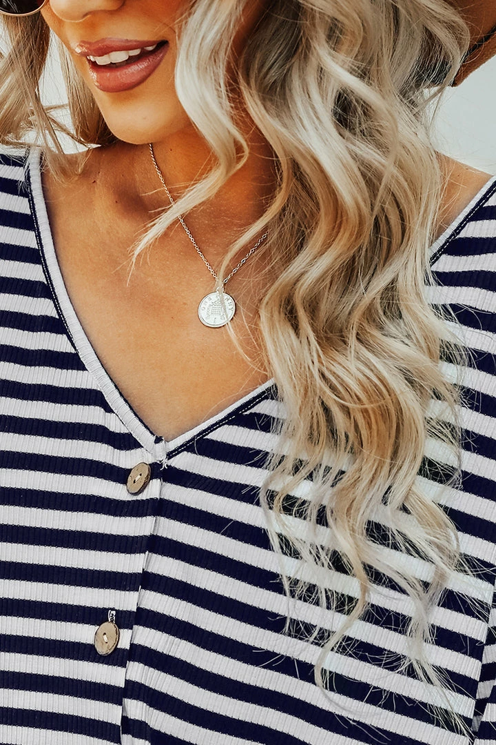 Top 10 โ๏ธ CUPSHE Horizon Striped Tie-Front Top ๐งจ 9 CUPSHE Horizon Striped Tie-Front Top