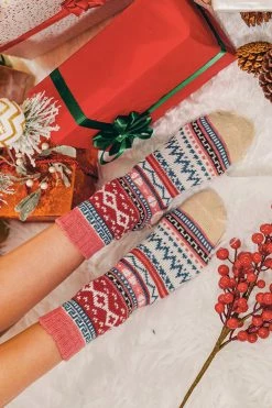 CUPSHE Dear Santa Fair Isle Sock Set - 3 Pack Clothing