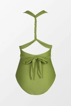 CUPSHE One Pieces Essential Space Plunge Back Tie Shirred One Piece Swimsuit