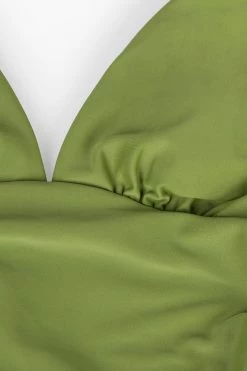 CUPSHE One Pieces Essential Space Plunge Back Tie Shirred One Piece Swimsuit