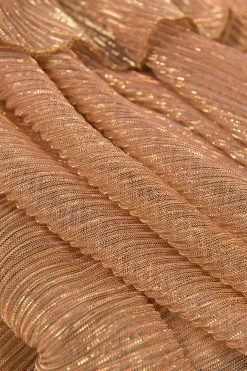 CUPSHE Starlight Metallic V-Neck Flounce Dress Clothing