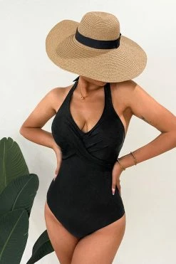 CUPSHE One Pieces Halter Wrap Front One Piece Swimsuit