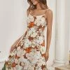 CUPSHE Jailyn Floral Ruffle Tie Back Slip Dress