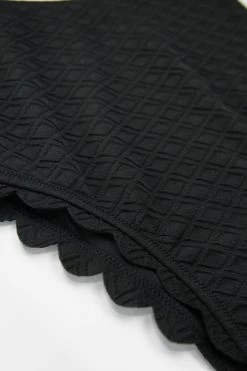 CUPSHE Black Knotted Scalloped One Piece Swimsuit One Pieces