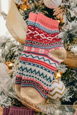 CUPSHE Dear Santa Fair Isle Sock Set - 3 Pack Clothing