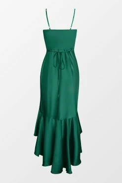 CUPSHE Clothing Holidaze Satin Flounce Wrap Dress