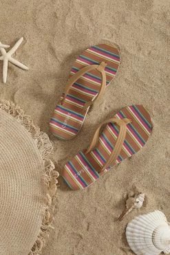 CUPSHE Beach Accessories Baker Beach Stripe Flat Sandals