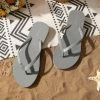 CUPSHE Sand Bar Rhinestone Grey Flip Flops