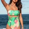 CUPSHE One Pieces Oil Slick Cutout Bandeau One Piece Swimsuit