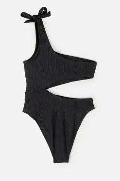 CUPSHE Paluma Falls Black Cut-out One Piece Swimsuit One Pieces
