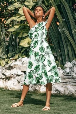 CUPSHE Clothing Violet Tropical One Shoulder Ruffle Dress