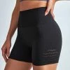 CUPSHE Clothing Orchid Black Mid Waist Biker Shorts