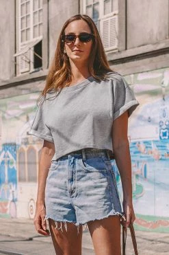 CUPSHE Stonecreek Short Sleeve Crop Top Clothing